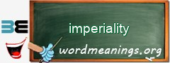 WordMeaning blackboard for imperiality